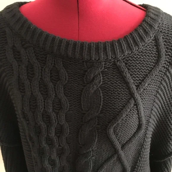 Free People Dream Cable Crew Sweater in Black NWT Small - Picture 11 of 14